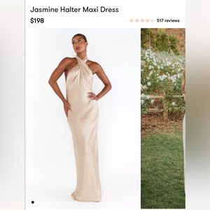 Show Me Your MuMu Jasmine Halter Maxi Dress | Champagne Luxe Satin